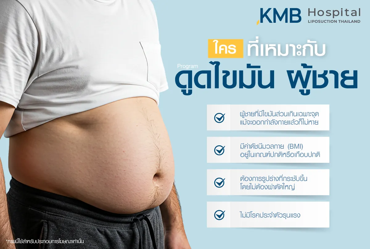 ผู้ชายที่เหมาะกับการดูดไขมัน - kmb hospital - หมอลูกหนู
