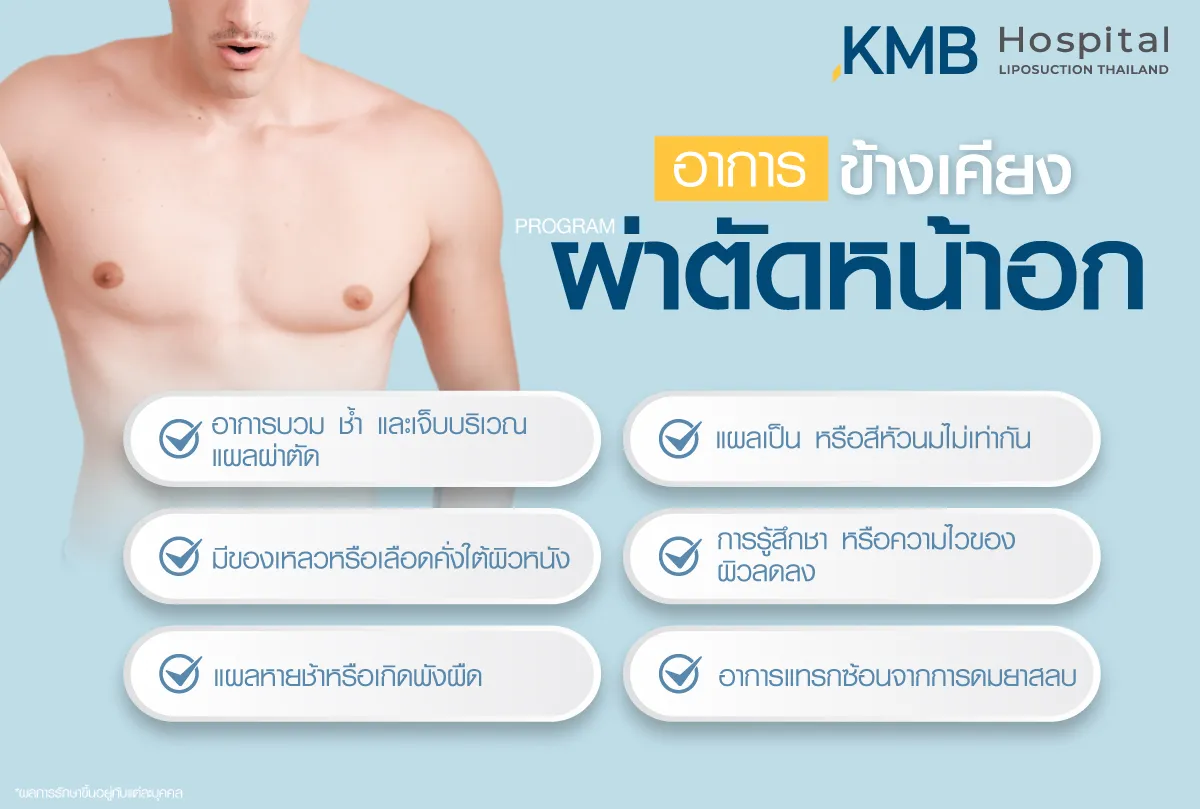 อาการข้างเคียงหลังผ่าตัดหน้าอกทอม - kmb hospital