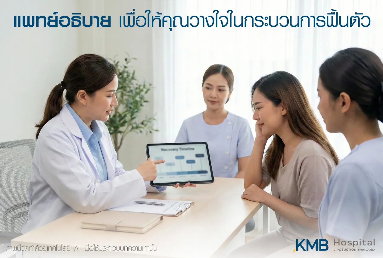 แพทย์และทีมดูแลอธิบายลำดับการฟื้นตัวแก่ผู้รับบริการ เพื่อสร้างความเข้าใจและความมั่นใจระหว่างการติดตามผล