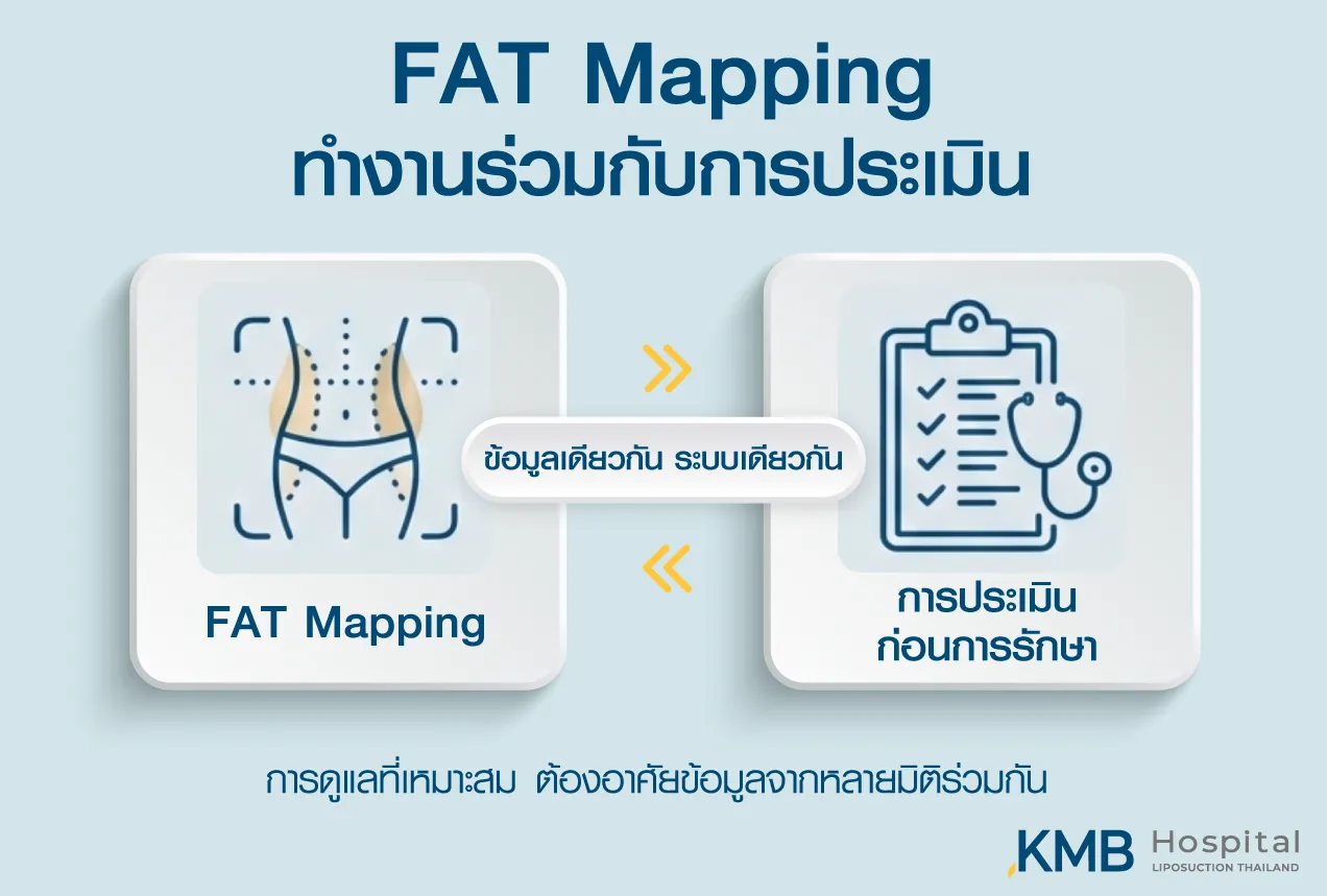 Infographic showing fat mapping working with medical assessment
