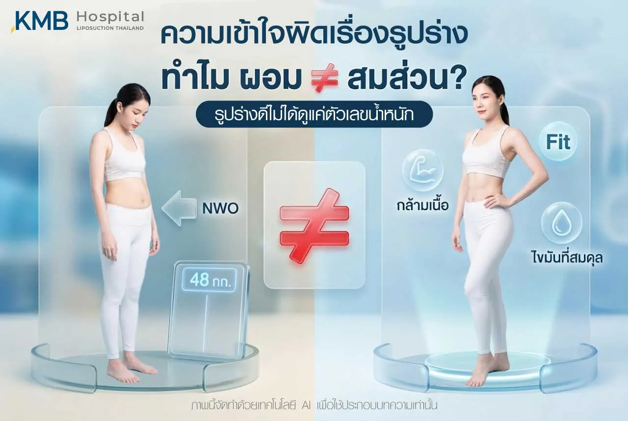 ภาพปกบทความแสดงผู้หญิงกำลังสงสัย พร้อมเครื่องดื่มและสารให้ความหวาน เพื่ออธิบายว่าการใช้สารให้ความหวานแทนน้ำตาลอาจไม่ทำให้น้ำตาลในเลือดพุ่งทันที แต่ไม่ได้หมายความว่าจะช่วยลดความอยากหวานในทุกคน