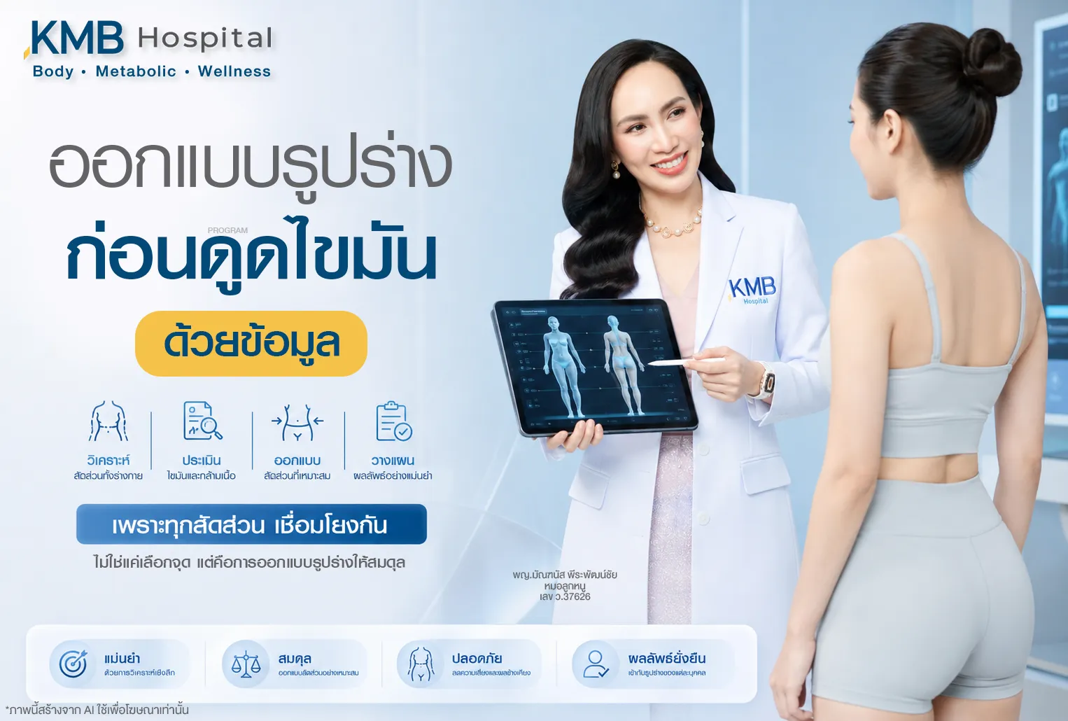 แพทย์ใช้ FAT Mapping™ เพื่อออกแบบรูปร่างก่อนดูดไขมัน