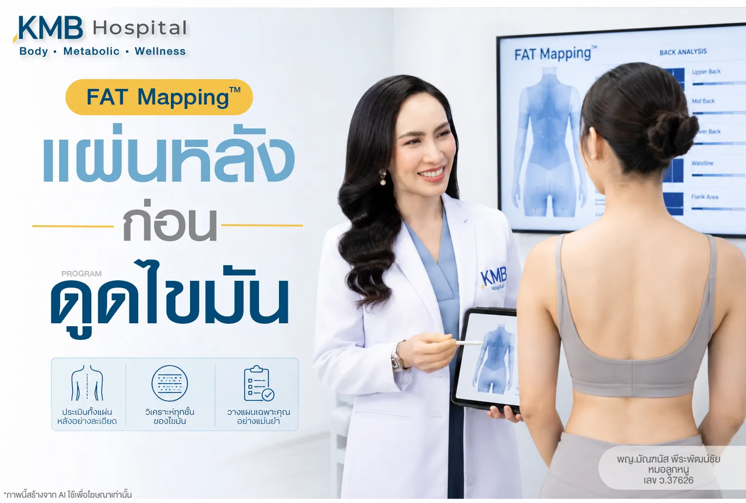 หมอลูกหนูประเมินแผ่นหลังด้วย FAT Mapping™ ก่อนวางแผนดูดไขมัน