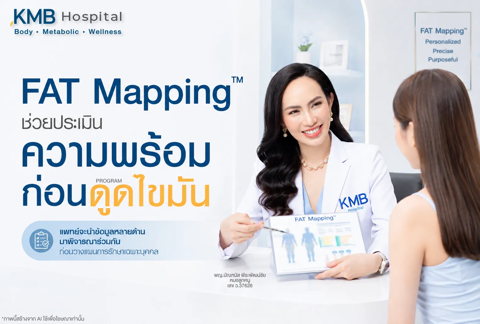 หมอลูกหนูอธิบายข้อมูลจาก FAT Mapping™ เพื่อประเมินความพร้อมก่อนดูดไขมัน