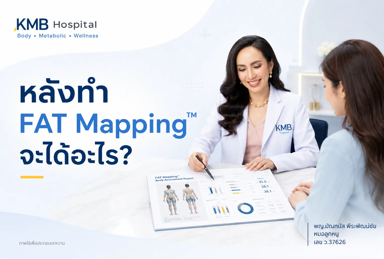 หมอลูกหนูอธิบายผลการประเมิน FAT Mapping ก่อนดูดไขมันให้ผู้เข้ารับการรักษา