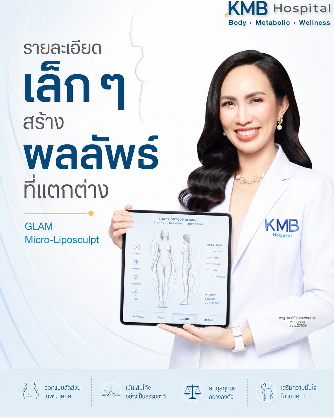 หมอลูกหนูอธิบายการออกแบบรายละเอียดของรูปร่างใน GLAM Liposculpt™
