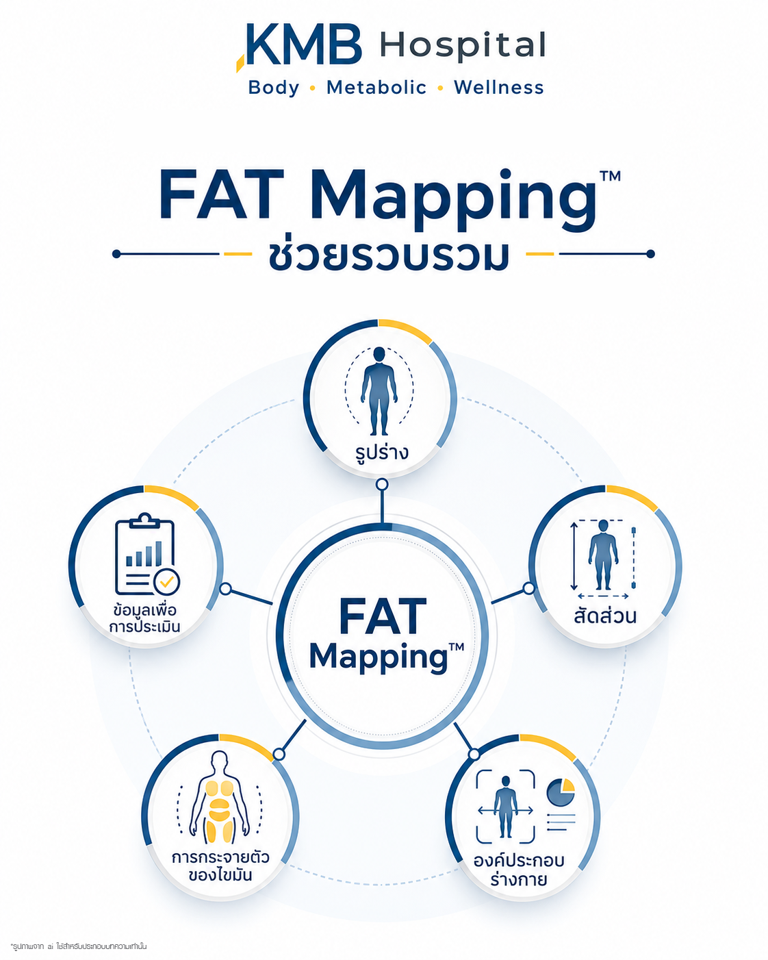 อินโฟกราฟิกแสดงข้อมูลที่ FAT Mapping™ ช่วยรวบรวมก่อนดูดไขมัน