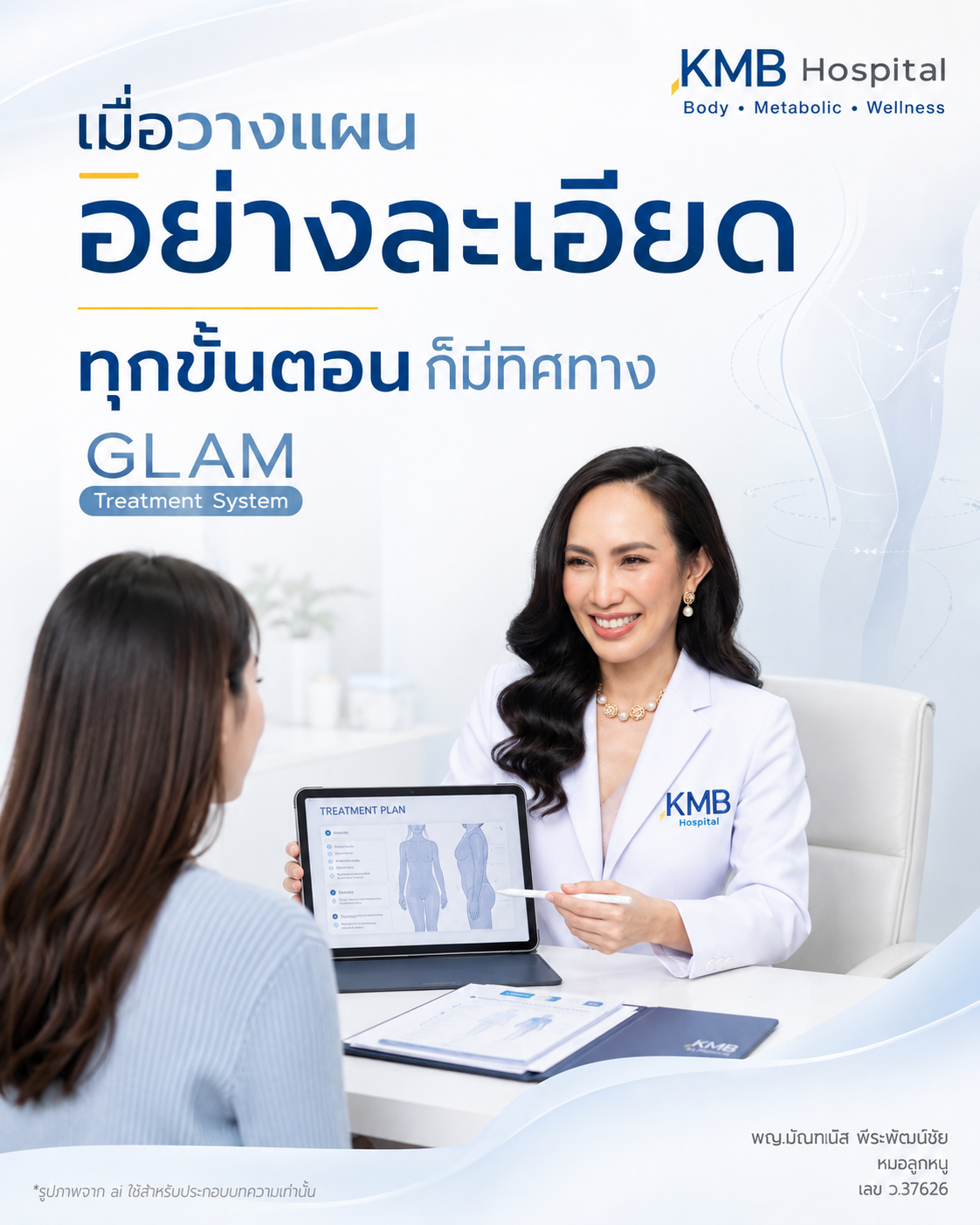 หมอลูกหนูอธิบายการวางแผนก่อนเข้าสู่ขั้นตอนการดูดไขมันแบบละเอียด