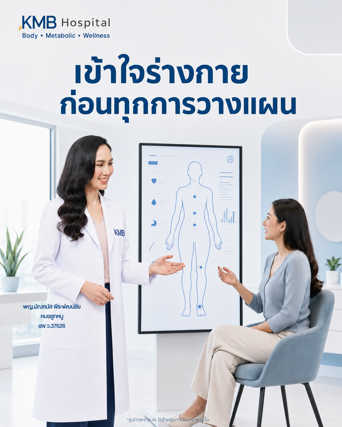 หมอลูกหนูอธิบายข้อมูลจาก FAT Mapping เพื่อร่วมกันวางแผนการดูแลรูปร่าง