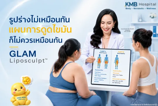 แพทย์วางแผนการดูดไขมันแบบ GLAM Liposculpt™ เฉพาะบุคคลจากข้อมูล FAT Mapping™