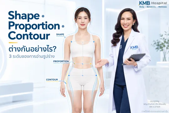 Body Shape สัดส่วน และ Body Contour เพื่ออธิบายความแตกต่างของการอ่านรูปร่างก่อนวางแผนโปรแกรมดูดไขมัน